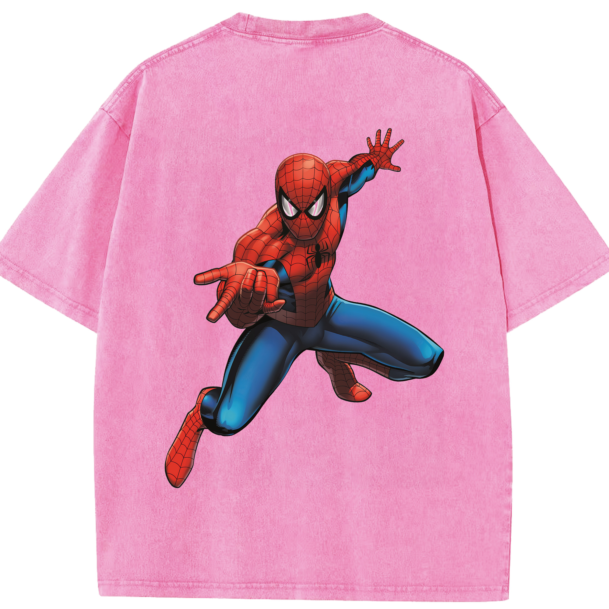（画像用） Spider Man スパイダーマン 綿100% ヴィンテージ風 半袖Tシャツ（背面プリント）